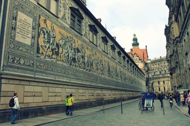 Drážďany mozaika Fürstenzug co navštívit a vidět, turistické atrakce, průvodce Drážďany