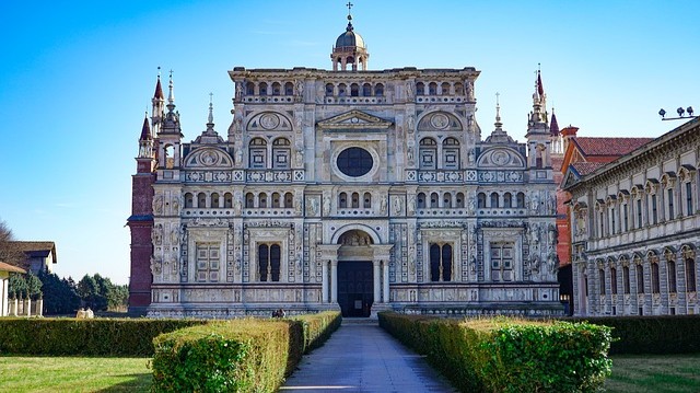 Pavia klášter Certosa di Pavia co navštívit a vidět v Lombardii