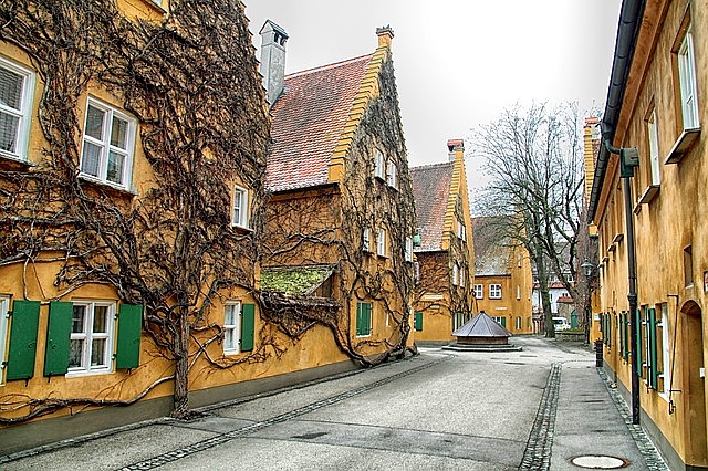 Německo Augsburg Fuggerei co navštívit a vidět