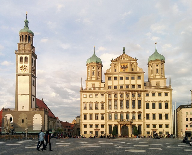 Německo Augsburg radnice Perlachturm co navštívit a vidět