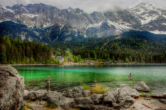 Německo zugspitze Jezero Eibsee co navštívit a vidět