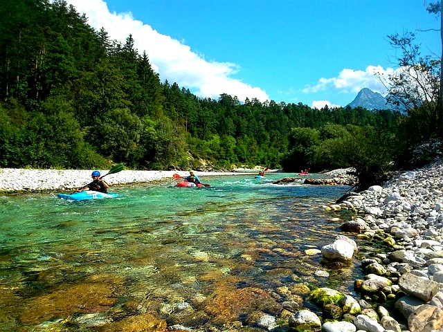 Slovinsko Julské Alpy rafting Soča